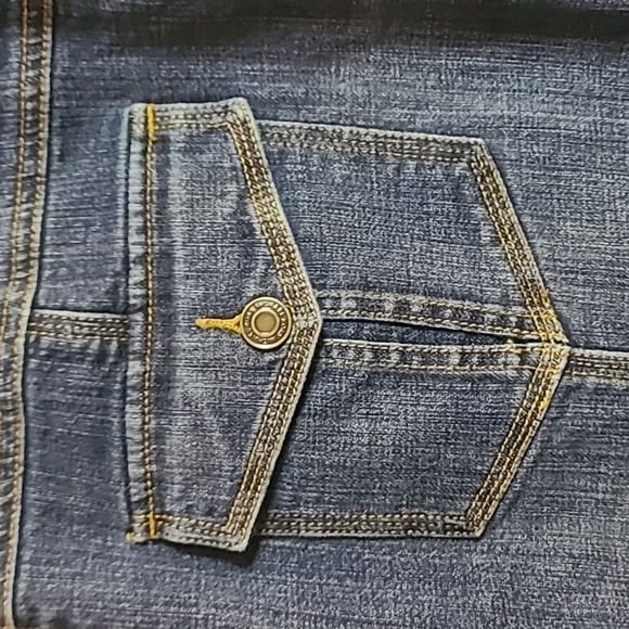 Michael Kors Skirt Women's 12 Stretch A-Line Pocket Button Zip Knee Length Denim - Picture 3 of 13